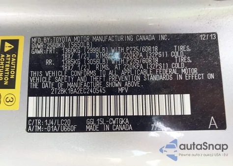 2014 Lexus Rx 350 from USA, damaged, VIN 2T2BK1BA2EC240545